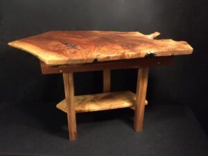 Walnut Burl Top End Table